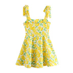 At Linen Blended Printing Slip Dress