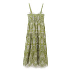 Embroidered Cutout Midi Dress