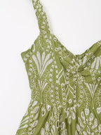 Embroidered Cutout Midi Dress