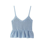 Women's Solid Color Loose Spaghetti Straps Knitted Short Top