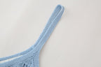 Women's Solid Color Loose Spaghetti Straps Knitted Short Top