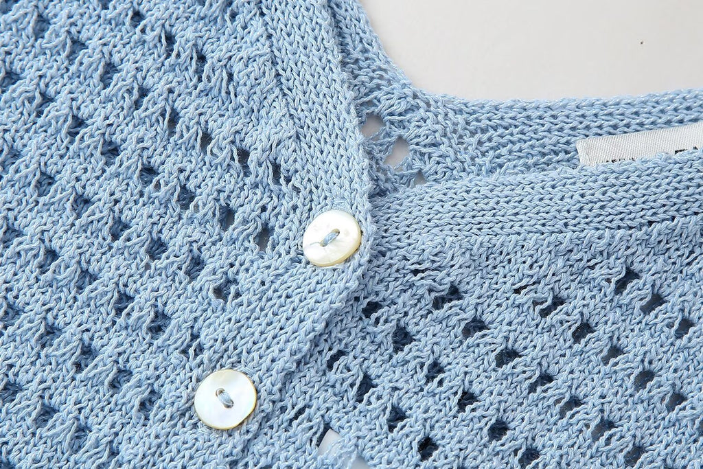 Women's Solid Color Loose Spaghetti Straps Knitted Short Top