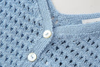 Women's Solid Color Loose Spaghetti Straps Knitted Short Top