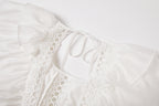Lace Ruffle Sleeveless A-Line Maxi Dress
