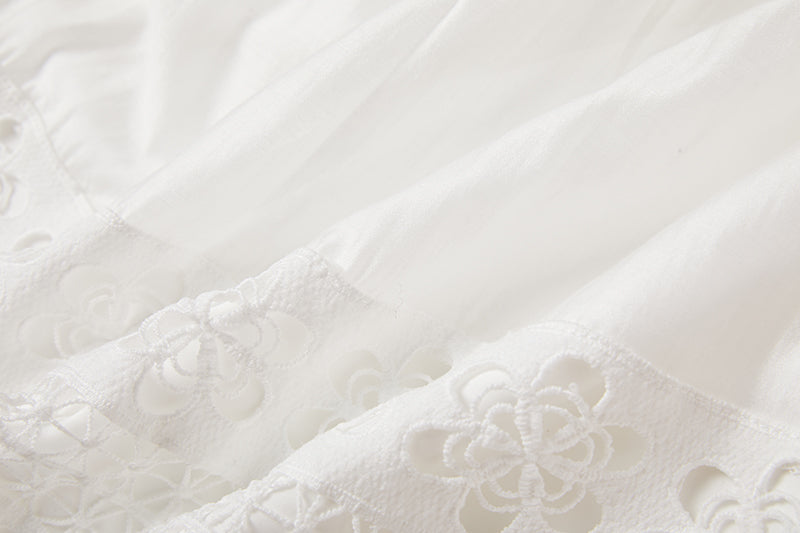 Lace Ruffle Sleeveless A-Line Maxi Dress