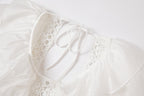 Lace Ruffle Sleeveless A-Line Maxi Dress