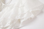 Lace Ruffle Sleeveless A-Line Maxi Dress