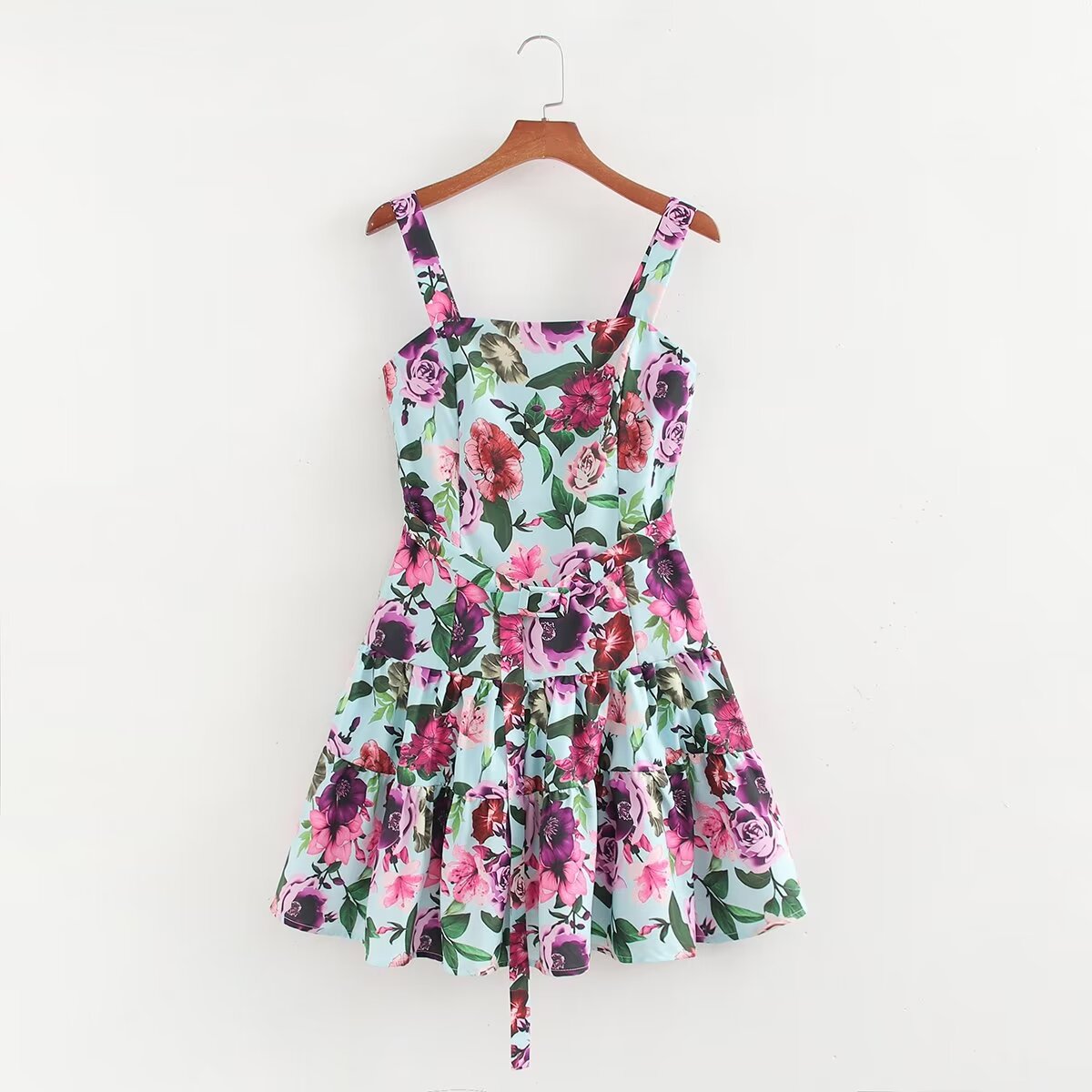 Vacation Retro Printing Printed Strappy Dress