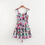 Vacation Retro Printing Printed Strappy Dress