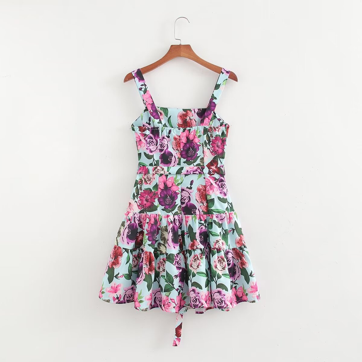Vacation Retro Printing Printed Strappy Dress