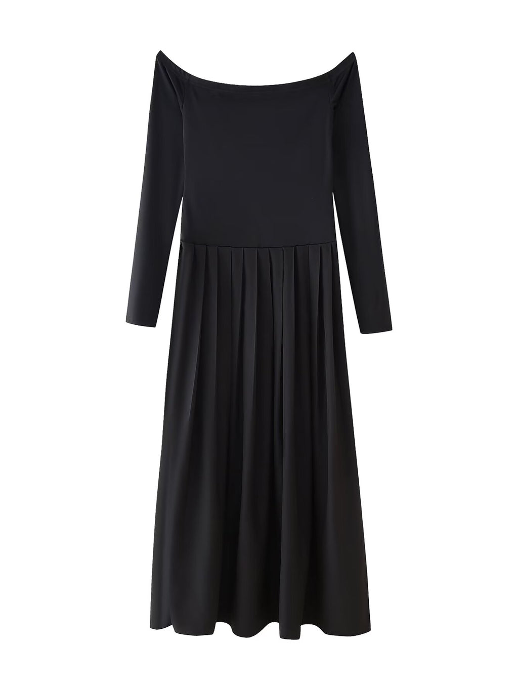 Striped Poplin Long-Sleeve Dress