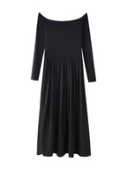 Striped Poplin Long-Sleeve Dress