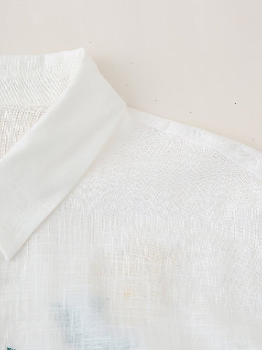 Women's Embroidered Button-Front Collared Shirt