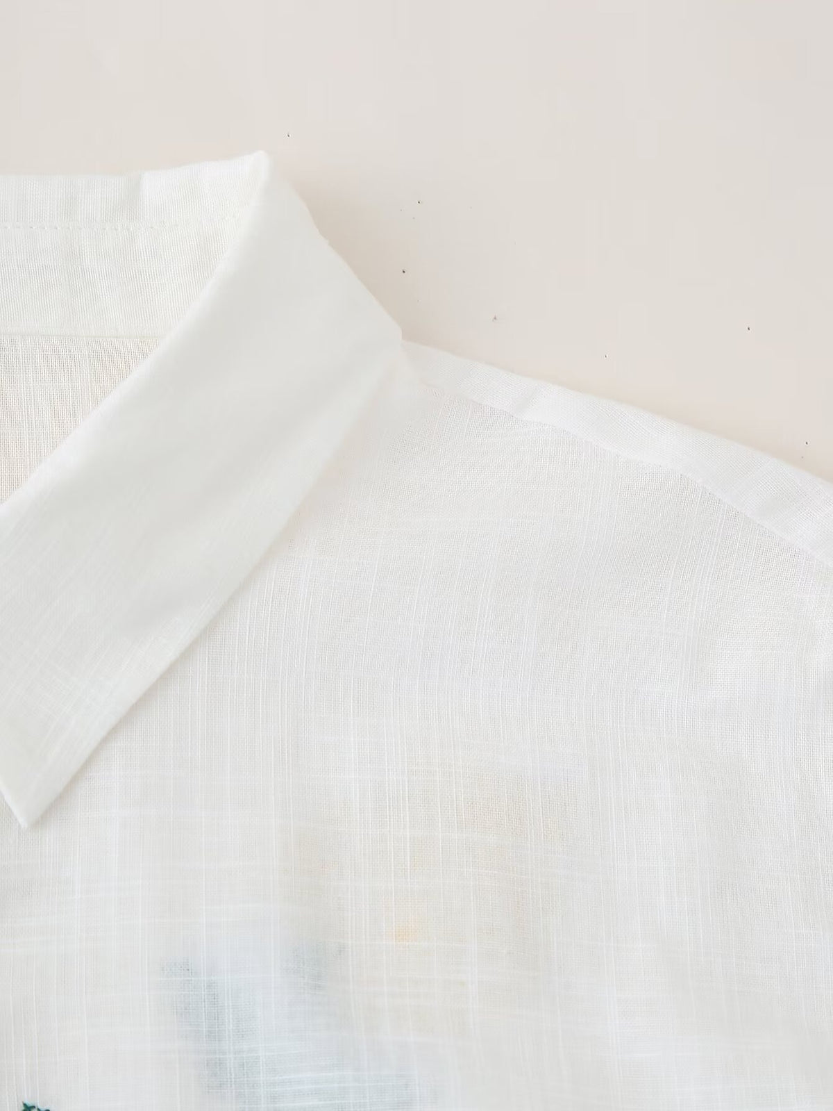 Women's Embroidered Button-Front Collared Shirt