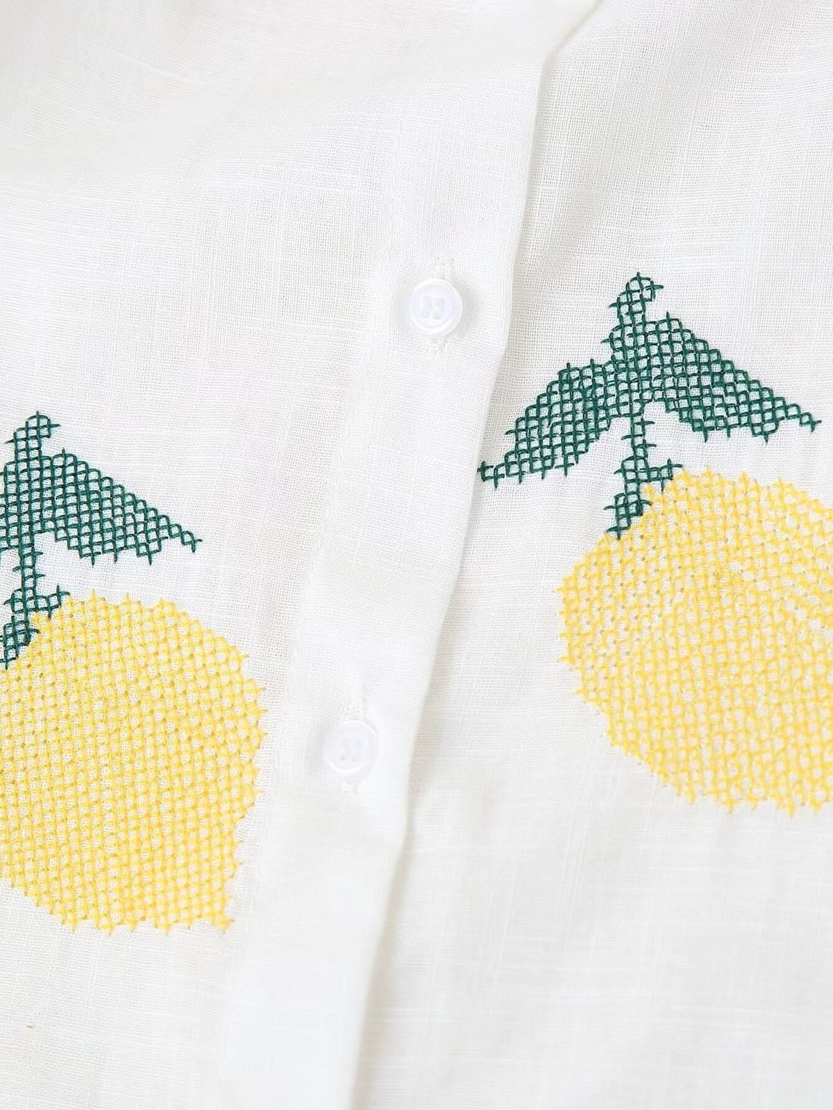 Women's Embroidered Button-Front Collared Shirt