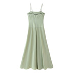 Satin Spaghetti-Strap Dress