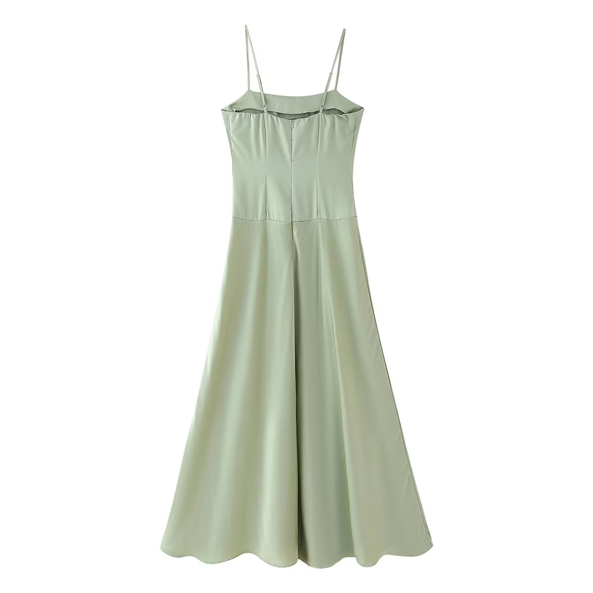 Satin Spaghetti-Strap Dress
