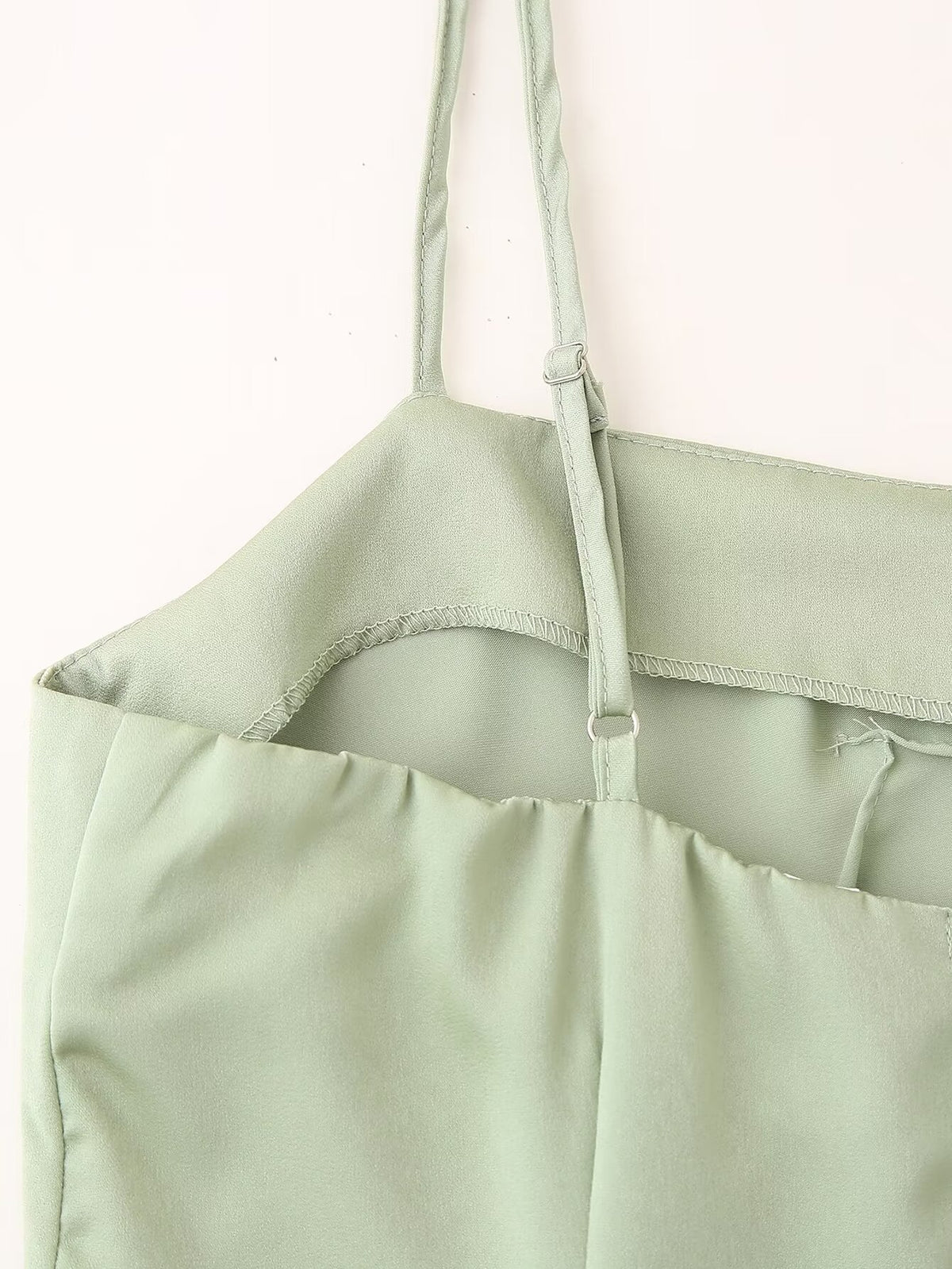 Satin Spaghetti-Strap Dress