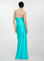 Lake Blue Backless Cutout Maxi Dress