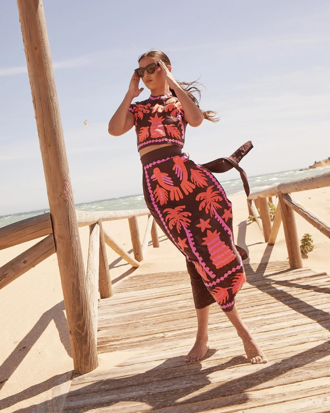 Women's Summer Positioning Printed Shirt Floral Print Casual Suit