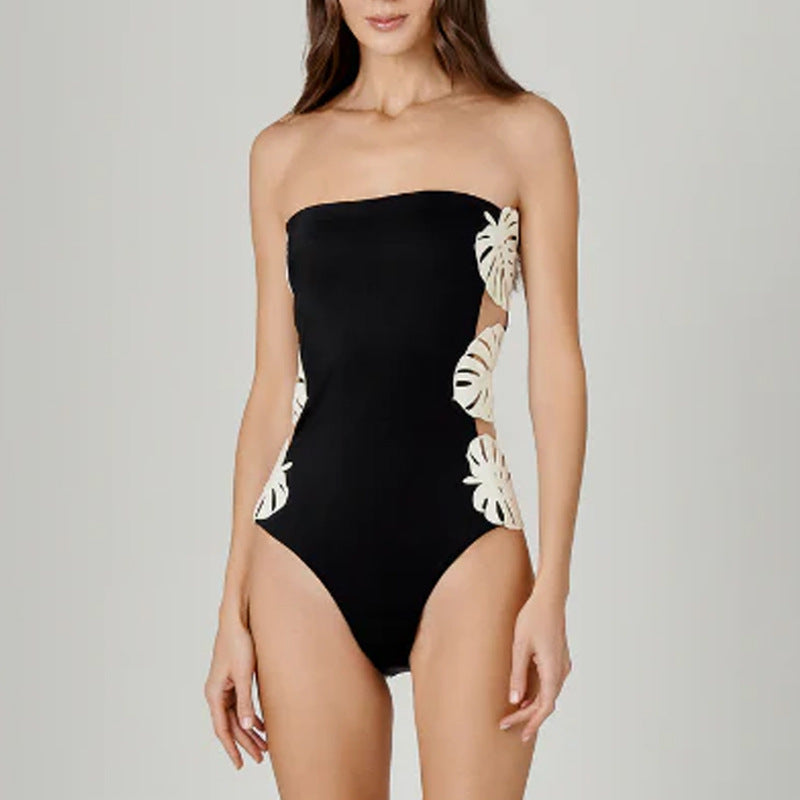 Cutout Leaf One-piece Swimwear
