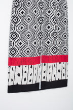 Flying Sleeves Print Color Contrast Dress Artistic Retro