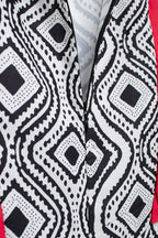 Flying Sleeves Print Color Contrast Dress Artistic Retro
