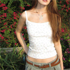 Women’s White Backless Slim Fit Crop Camisole