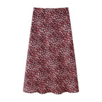 Women's Spring Animal Pattern Printed Silk Satin Texture Hip Skirt
