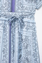 Women's Women's's Chiffon Collared Tie Shirt Short Sleeve Dress