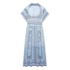 Women's Women's's Chiffon Collared Tie Shirt Short Sleeve Dress