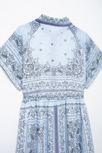 Women's Women's's Chiffon Collared Tie Shirt Short Sleeve Dress