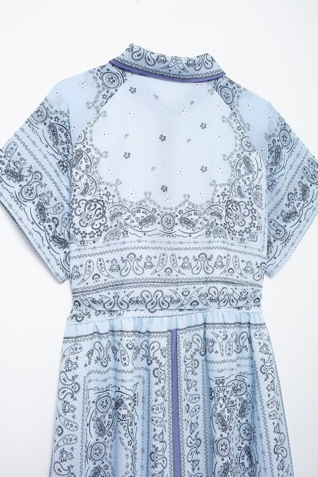 Women's Women's's Chiffon Collared Tie Shirt Short Sleeve Dress