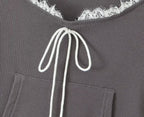 Women's Lace Pleated High-Waisted Two-Piece Skirt Set