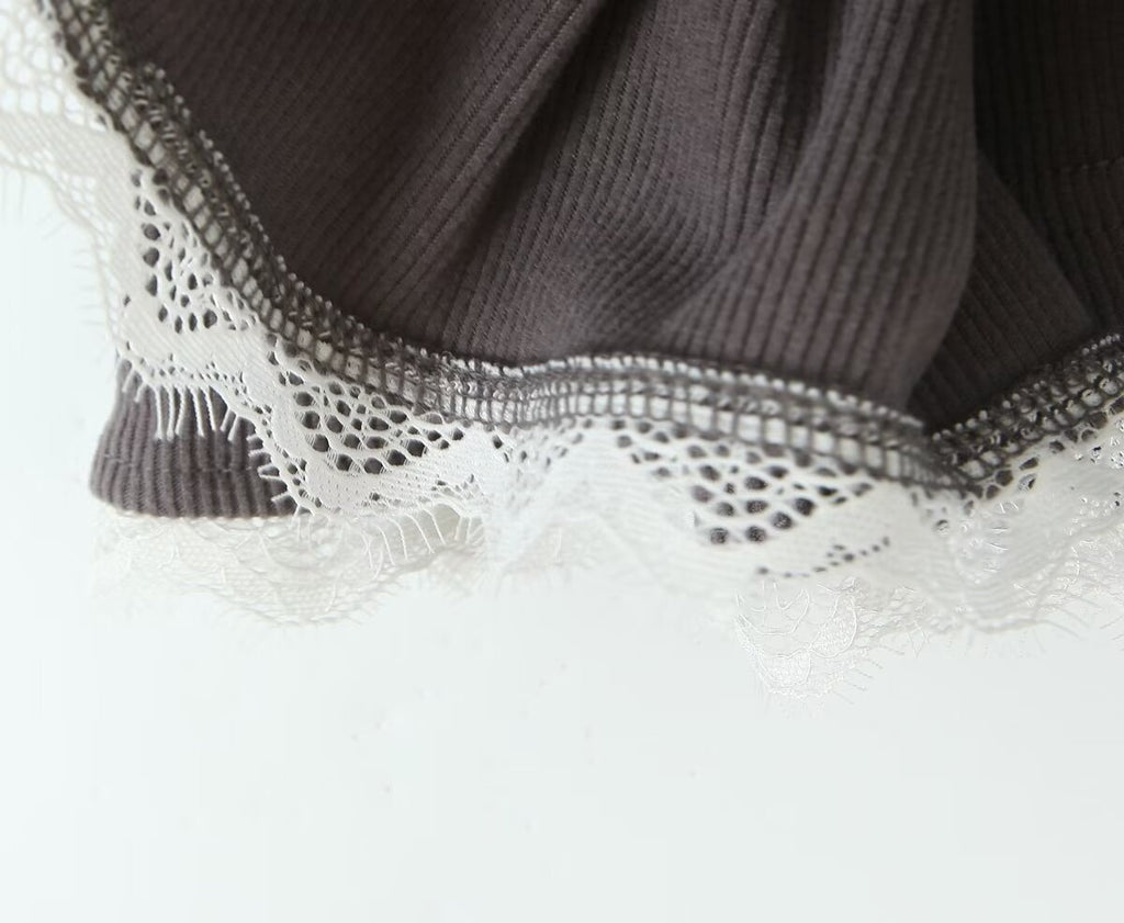 Women's Lace Pleated High-Waisted Two-Piece Skirt Set