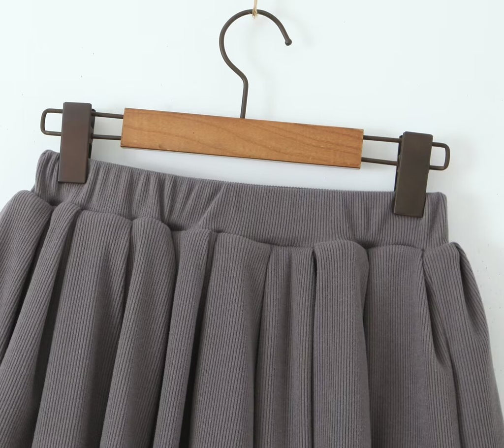 Women's Lace Pleated High-Waisted Two-Piece Skirt Set