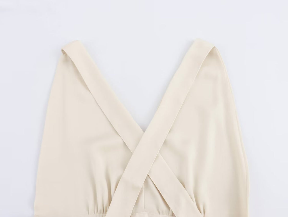 's Backless Cross-Strap Cutout Dress