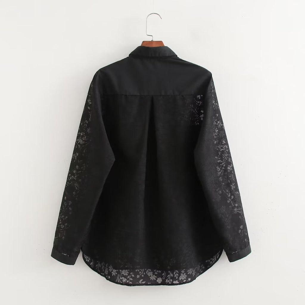Women's And Lace Stitching Shirt