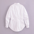 Women's Long Sleeve Loose Shirt White Shirt