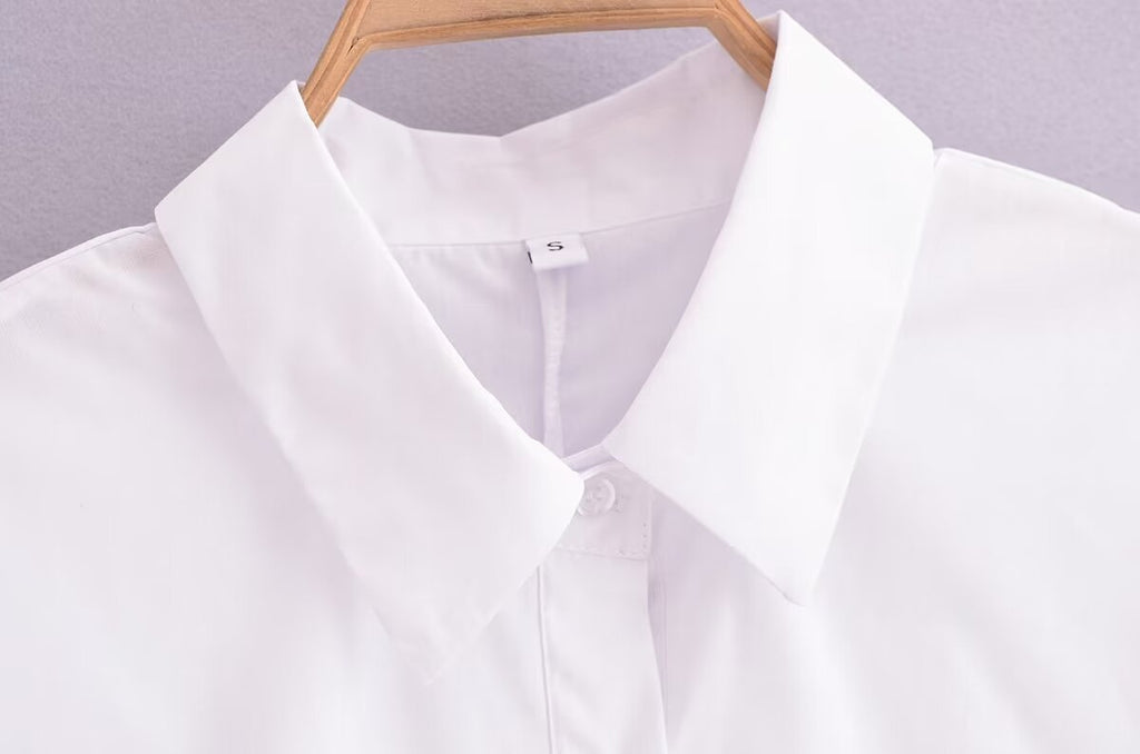 Women's Long Sleeve Loose Shirt White Shirt