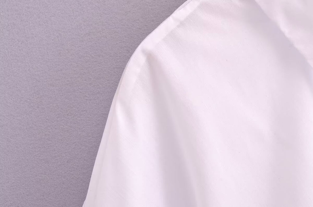 Women's Long Sleeve Loose Shirt White Shirt