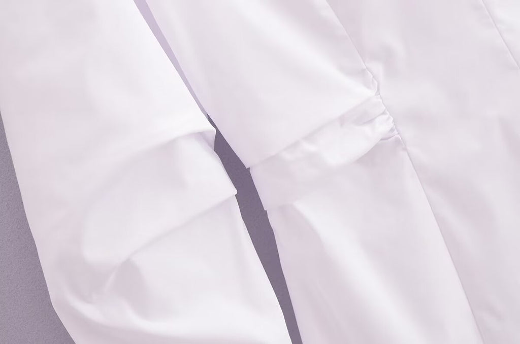 Women's Long Sleeve Loose Shirt White Shirt