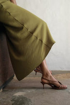 Silk Satin Texture Midi Satin Casual Solid-Color Sleeveless Drape