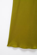 Silk Satin Texture Midi Satin Casual Solid-Color Sleeveless Drape