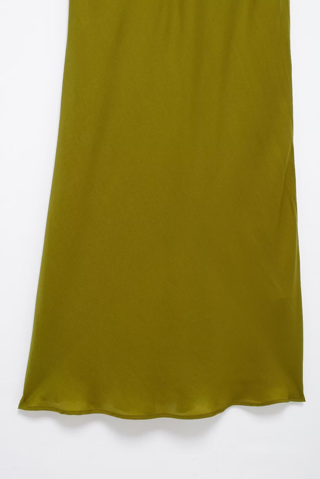 Silk Satin Texture Midi Satin Casual Solid-Color Sleeveless Drape