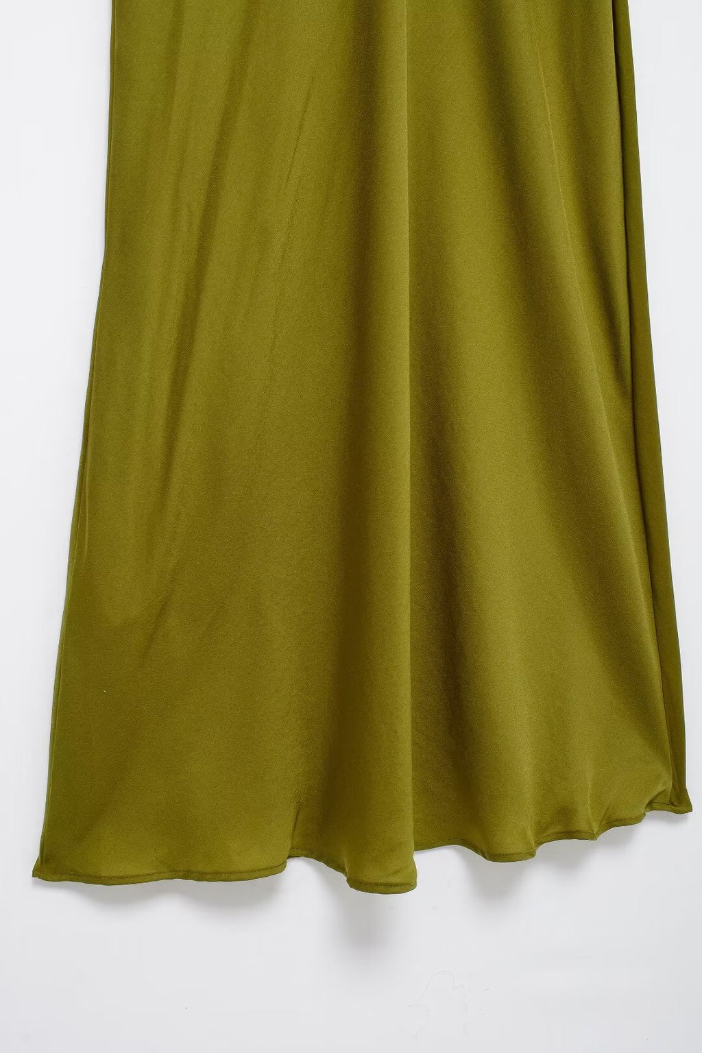 Silk Satin Texture Midi Satin Casual Solid-Color Sleeveless Drape