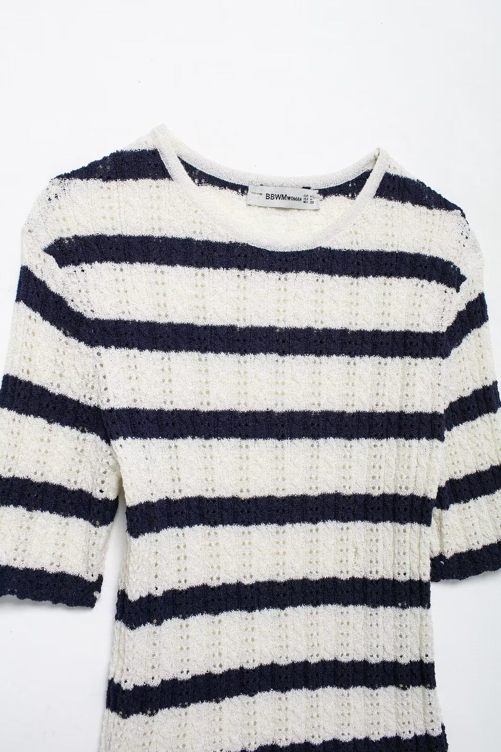 Women’s Diagonal Stripe Knit Short Sleeve Top