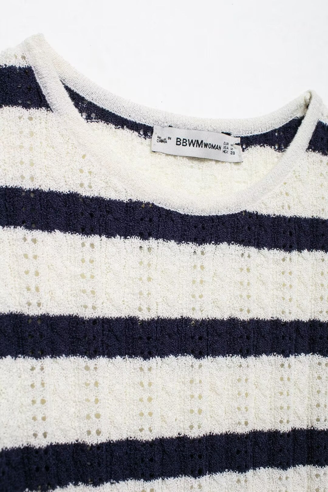 Women’s Diagonal Stripe Knit Short Sleeve Top