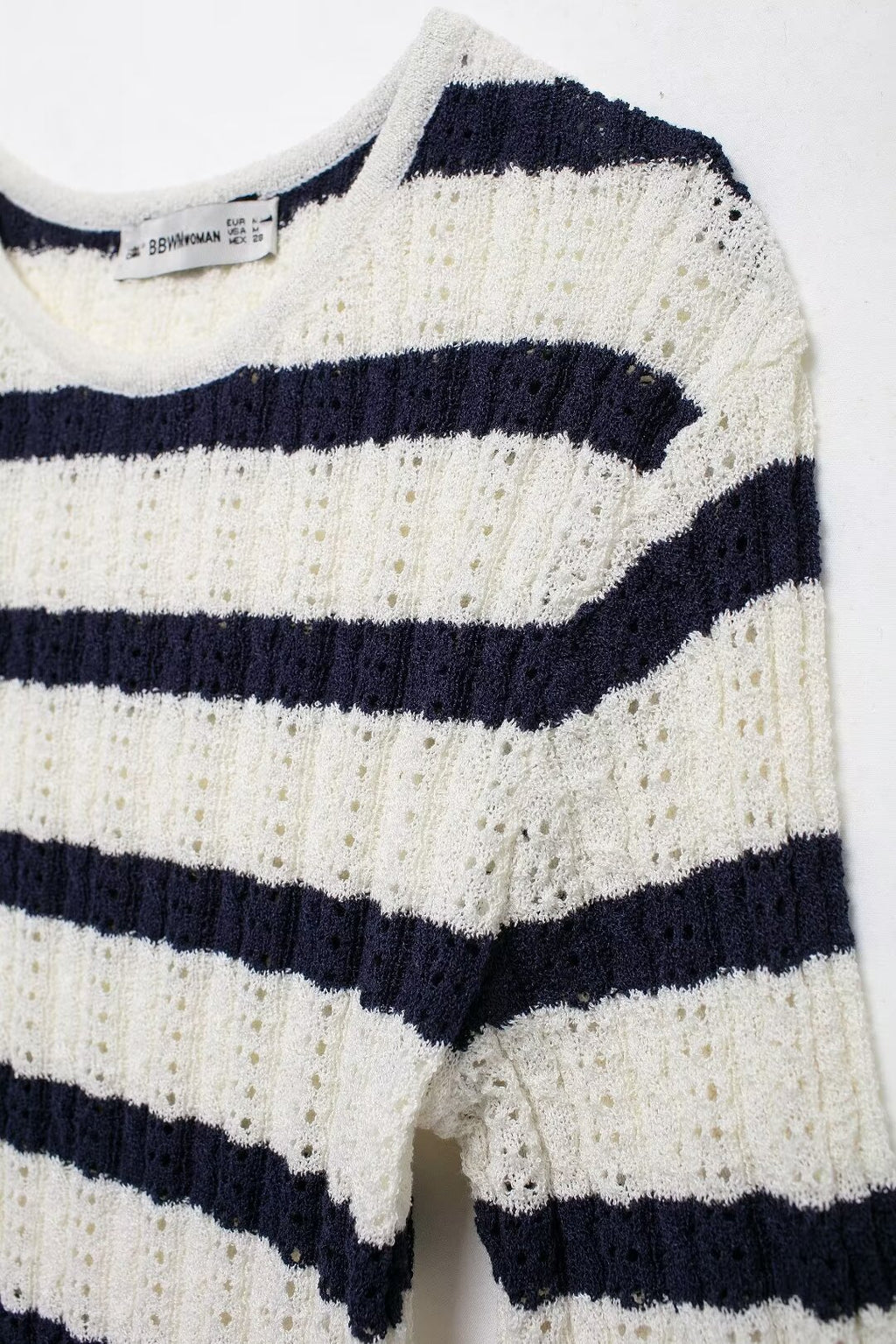 Women’s Diagonal Stripe Knit Short Sleeve Top