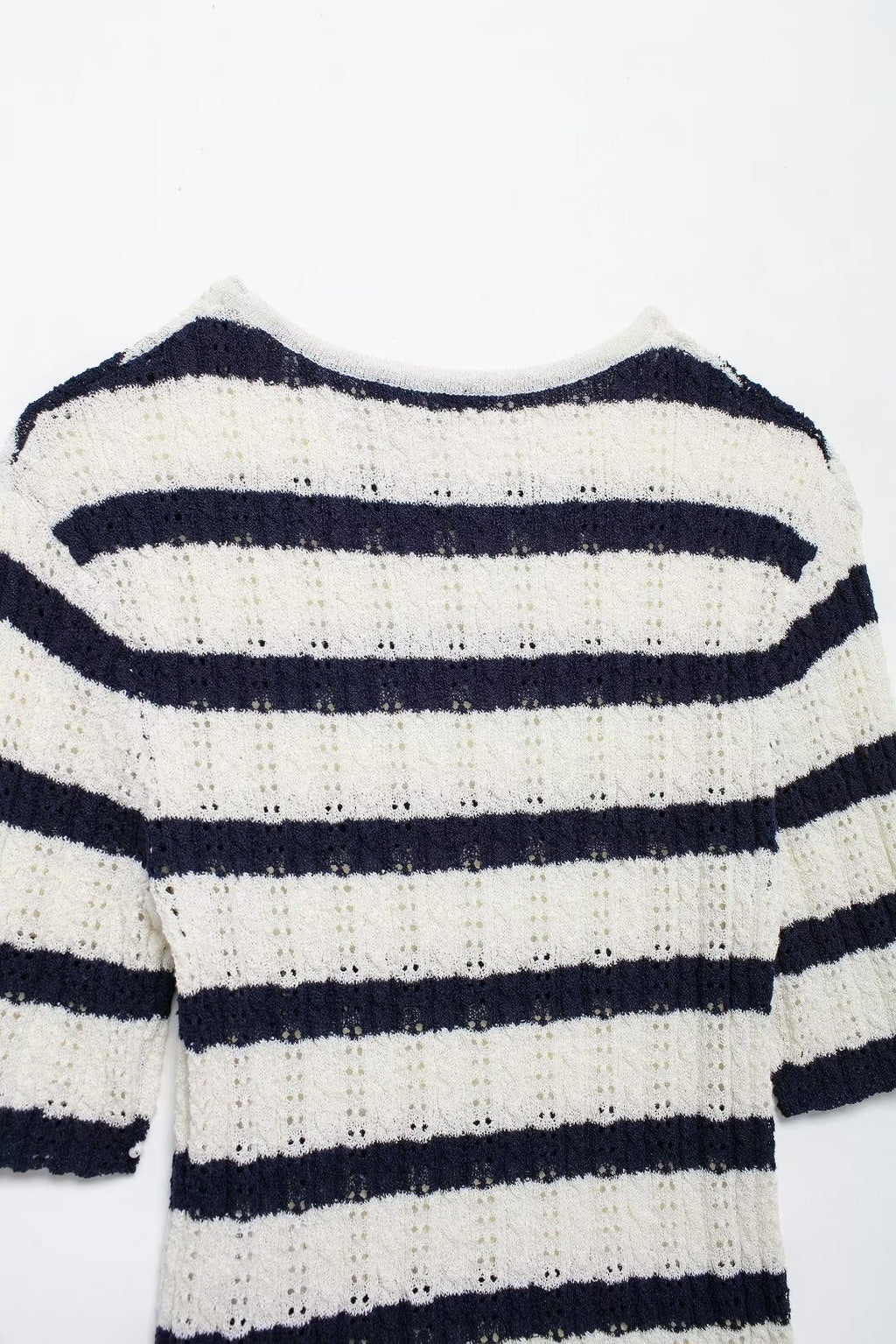 Women’s Diagonal Stripe Knit Short Sleeve Top